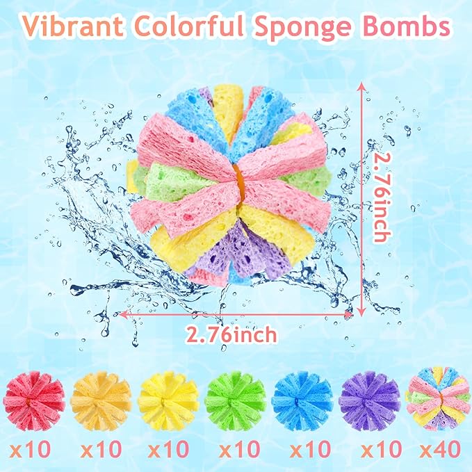 100 Pcs Reusable Water Balls for Outdoor Water Sponges Kids Games Toys Soft Quick Soak Pool Fight Toys for Summer Activities Backyard Trampoline Beach Party (Fresh Color)