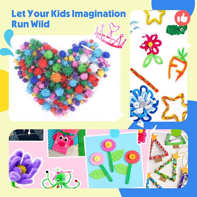 SMILESSKIDDO Arts Craft Supplies for Kids - 1100+ PCS Toddler DIY Craft Art Supply Set, Portable 3 Layered Folding Storage Box School Craft Projects - Gifts for Girls Ages 4-8, 8-12, Purple