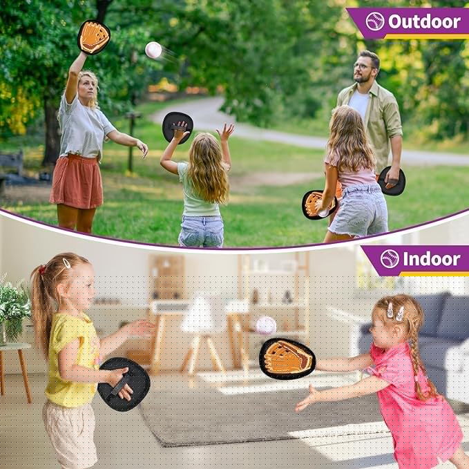 SpringFlower Catch and Toss Game, Outdoor Sport Game Toy for Toddlers Kids, Stick Ball Catch Set Toy Gifts for Boys & Girls,Kids Baseball Beach Outdoor Indoor Pool Game