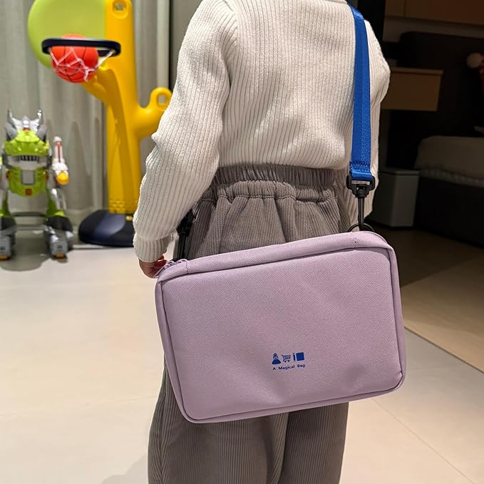 Kids' Portable Travel Toy Storage Bag, Convenience Store Cash Register Pretend Play Set with Realistic Play Food, Doll Dress-Up Outfits & Accessories, Birthday Gift for 3-8 Year Old Girls