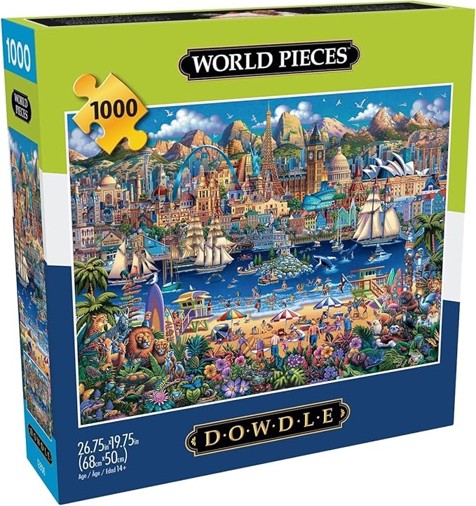 Buffalo Games - Dowdle - World Pieces - 1000 Piece Jigsaw Puzzle for Adults -Challenging Puzzle Perfect for Game Nights - Finished Size is 26.75 x 19.75