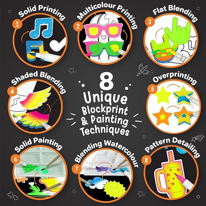 Imagimake DIY Neon Art Kit |12 Exciting Kids Activities | Art Kits for Girls Ages 10-12 | Crafts for Boys Ages 8-12 | Painting Kits for Adults | Easter Gifts for Kids Age 8,9,10,11,12 Years Old