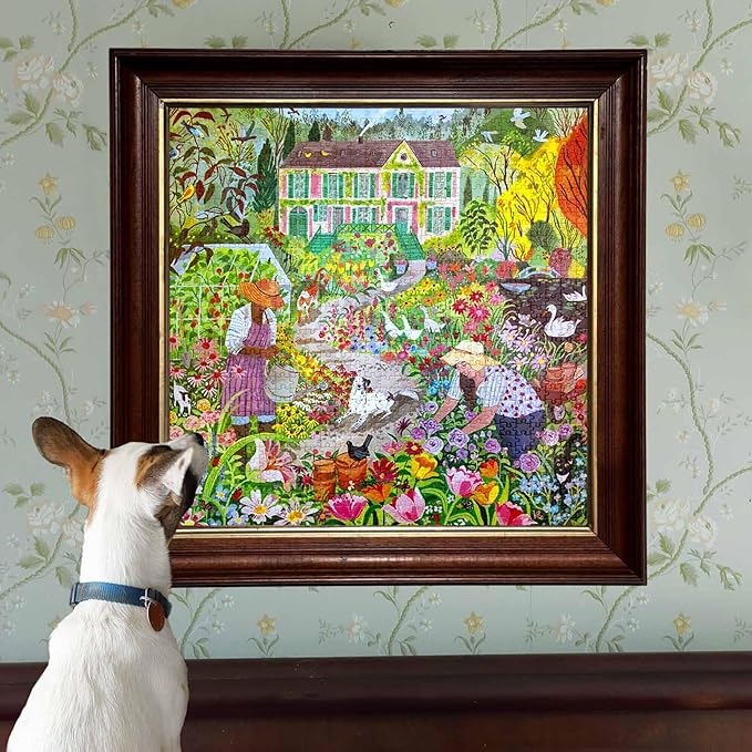 eeBoo 1000 Piece Puzzle - French Flower Jigsaw Puzzle for Adults, Square 23" x 23" Made with Recycled Board & Vegetable-Based Ink