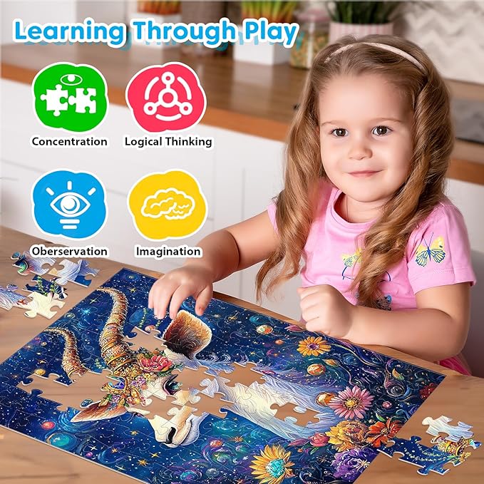 4 Packs 100 Piece Puzzles for Kids Ages 4-6, Jigsaw Puzzles for Kids Ages 6-8 8-10 Adorable Animals Puzzles 100 Pieces for Senior Search and Find Learning Educational Toys for Boys and Girls
