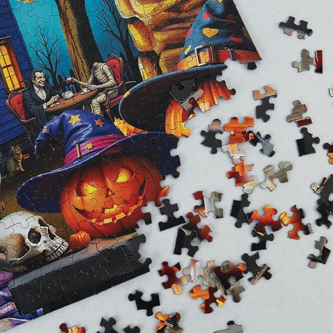 Springbok Haunted Halloween Party 1000 Piece Jigsaw Puzzle for Adults - Haunted Mansion - Unique Cut Pieces - Made in USA