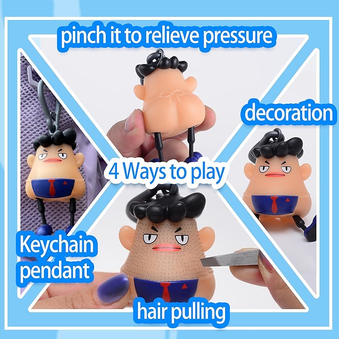 CoolCool Hair Pulling Fidget Toys,Trichotillomania Pop Fidget Toys,Gag Stress Relief Toy Hair Pulling,Anti Anxiety and Venting Novelty Toys for 14+ Ages and Adul Birthday Party Favors