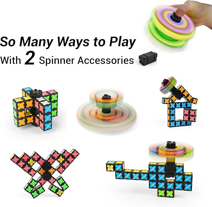TOSY Magnet Cube 3x3 - 30 Blocks, 240 Magnets, Easter Basket Stuffers for Kids, Multipurpose: Creative Building Blocks, Transformable Fidget Spinner, Puzzle/Infinity Cube, Glowing STEM Toy