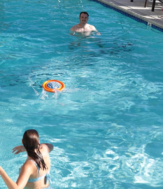 Skipping Disc Toy – Water Skipping Disc for Pool, Beach & Summer Fun – Floating Foam Throw Toy for Kids & Adults, Outdoor Water Play, Swim Training, Backyard Games (Orange)