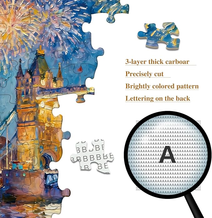 Puzzles for Adults 1000 Pieces Jigsaw Puzzles Impossible Puzzle with Letters on Back City Scene Landscape Puzzle Funny Gift Family Decoration Puzzles for Adults (27.56x19.7 Inch)