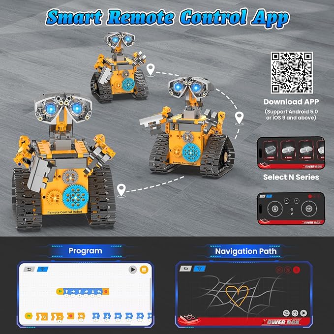 Robot Building Kit Toys for Boys Age 8-12 with 700 Pcs, 3 in 1 Robotics Excavator Garbage Truck with App & Remote Control, Coding Robot Building Set, Birthday Gifts for 8-14 Years Old Boys