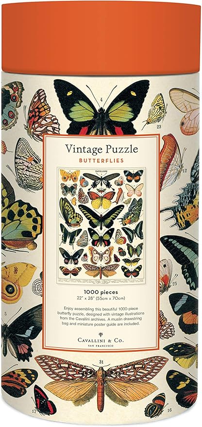 Cavallini Papers & Co. Butterflies 1,000 Piece Puzzle, Multi
