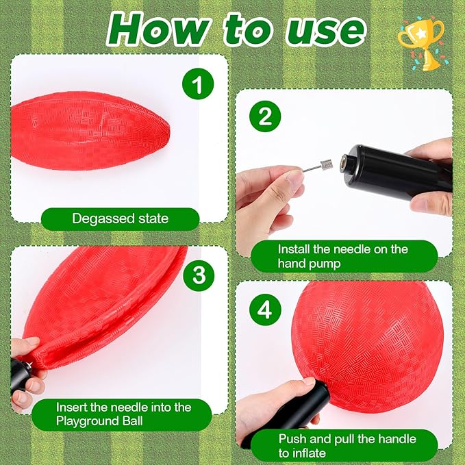 Hiboom 16 Pcs Sports Kickball Set Includes 10 Inches Playground Ball 5 Rubber Throw Down Bases Ball Pump 10 Foul Line Cones for Kids Adults Playground School Backyard Game Camps Picnic