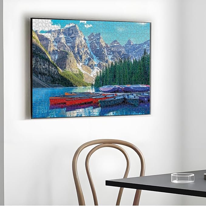 1000 Piece Jigsaw Puzzles for Adults Teens Kids - Fine Art Challenging, Moraine Lake 1000Pcs Puzzle, Family Game Gift, Size 27"x20"