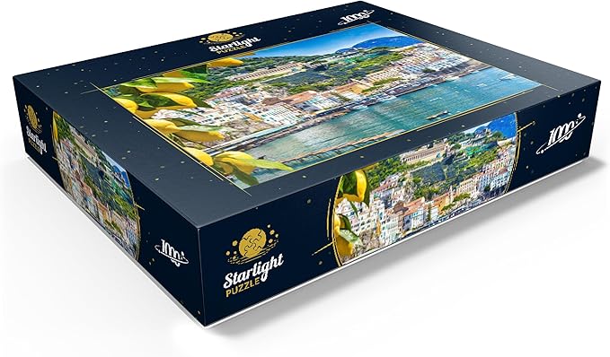 MyPuzzle Panoramic View of Beautiful Amalfi On Hills Leading Down to The Coast, Campania, Italy - Premium 1000 Piece Jigsaw Puzzle for Adults