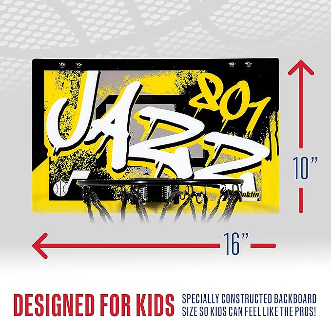Franklin Sports NBA Team Over the Door Basketball Hoops - Kids Indoor Mini Basketball Hoop + Ball Set - NBA Fan Mini Hoops