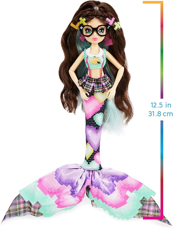MERMAID HIGH, Spring Break Raynea Mermaid Doll & Accessories with Removable Tail and Color Change Hair Streak, Kids Toys for Girls Ages 4 and up