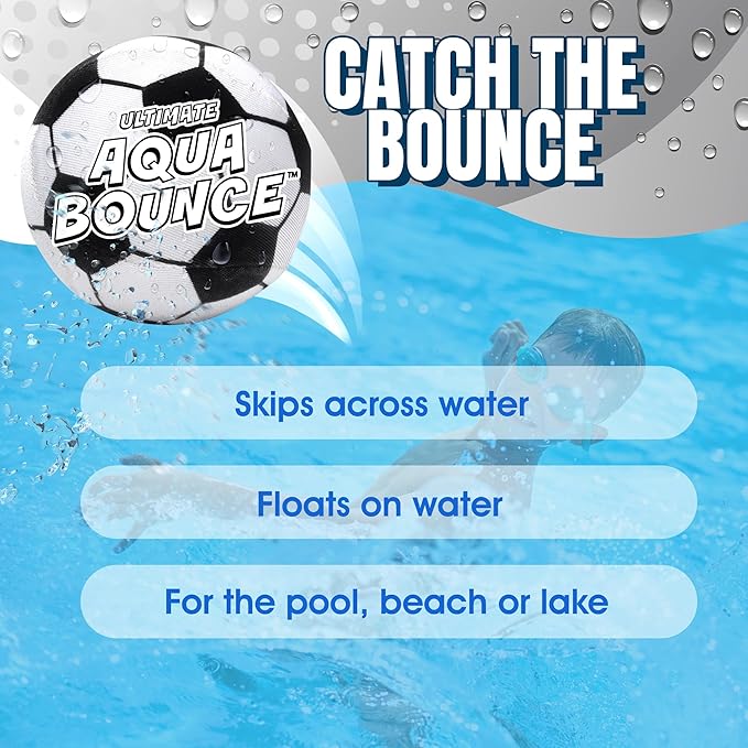 Activ Life Ultimate 2 Pack Larger 3” Water Skip Balls - Bouncing Balls for Swimming Pool & Beach Fun - Designs Include Baseball, Basketball, Volleyball, and Tennis for Kids, Friends, and Family