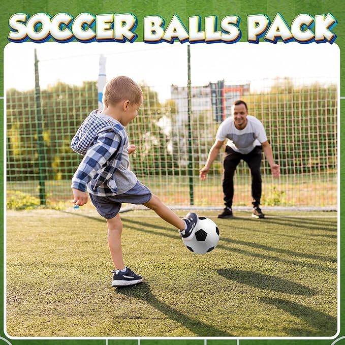 Size 3 Soccer Balls for Toddlers & Kids (4 Pack) - PVC Youth Soccer Balls - Small Beginner Sports & Practice Playground Balls for Backyard, Recess, School, Indoor or Outdoor with Pump