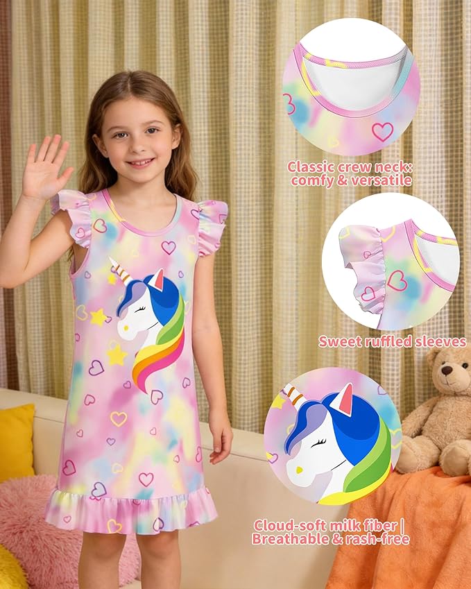 LQSZ Doll and Girl Matching Nightgown Outfit Pajamas Nightie Nightgown for Girls and Dolls Clothes