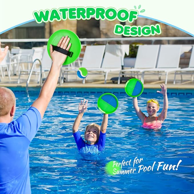 Toss and Catch Ball Set Upgraded - Beach Toys Outdoor Games Baseball Games - Sturdy & Water-Resistant Great for Pool Yard - Classic Gift for Toddlers Kids Boys Girls 3 4 5 6 7 8 9 10 11 12+ Years Old