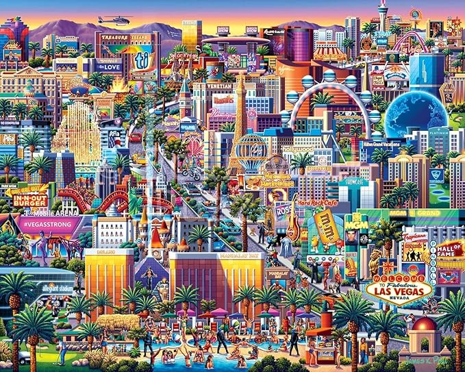Las Vegas Strip by Boardwalk - 500 Piece Jigsaw Puzzle for Adults, Made in USA