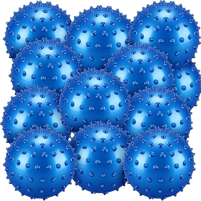 Bouncy Spiky Sensory Ball - Inflatable Massage Stress Fidget Toy Playground Balls for School Party Favors Outdoor Indoor