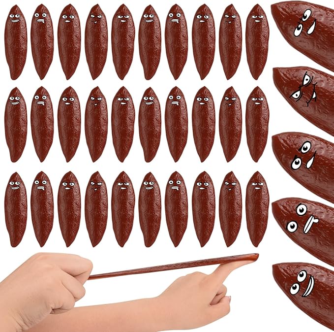 30PCS Flying Poop Slingshot Halloween Poop Finger Slingshot Toys, Prank Finger Slingshot Novelty Toys for Birthday Party Goodie Bag Fillers（5 Style）