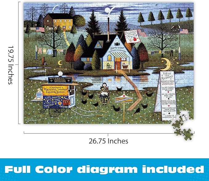Buffalo Games – Charles Wysocki Know It All 1000 Piece Jigsaw Puzzle, Americana Folk Art Puzzle for Adults