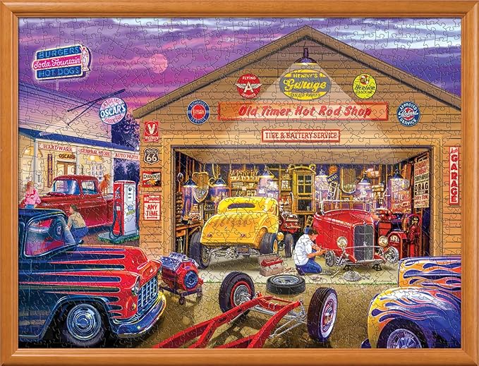MasterPieces 750 Piece Jigsaw Puzzle for Adults and Family - Old Timer's Hot Rods - 18"x24"