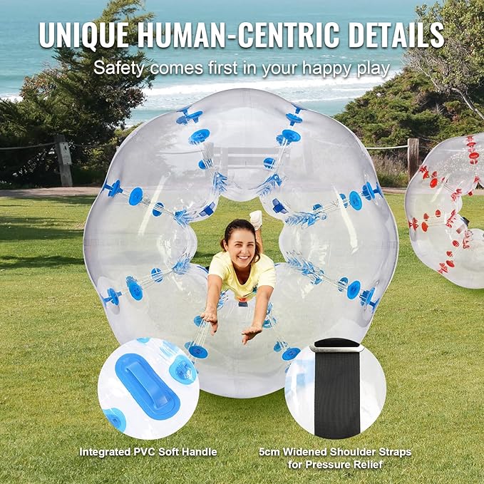 VEVOR Inflatable Bumper Ballѕ 2 Packs; 2FT/3FT/4FT/5FT Body Size Adult Human Bubble Ballѕ, Bumper Bubble Soccer Ballѕ for Teens/Adults