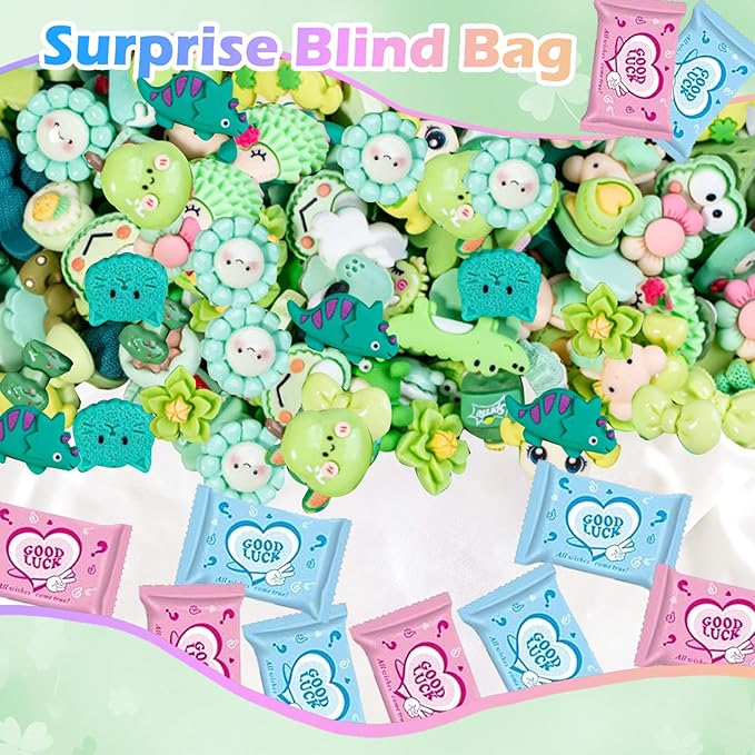 Green Series 50pcs Mystery Mini Resin Blind Bags – Tiny Resin Figures for Fairy Gardens, Crafts, Dollhouses, Kids Surprise Packs, Holiday Decor