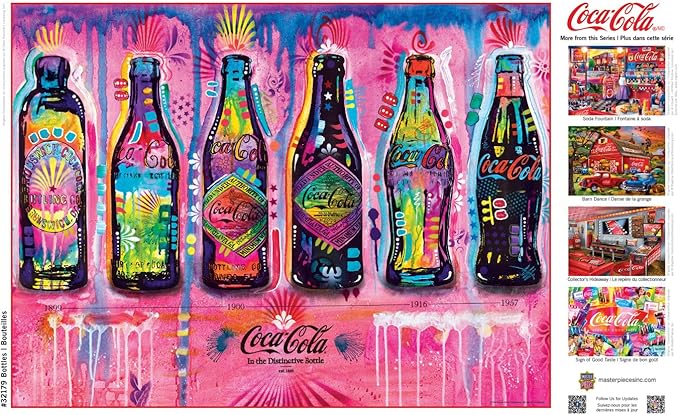MasterPieces 300 Piece EZ Grip Jigsaw Puzzle - Coca-Cola Bottles - 18"x24"