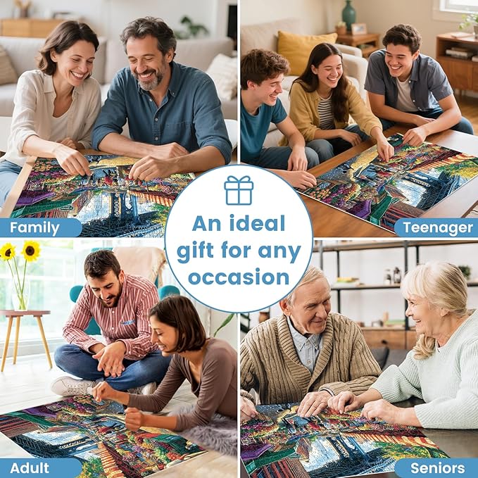 500 Pieces Landscape Puzzles for Adults, Flowers Puzzle for Adults, City Puzzle 500 Pieces, Gift for Birthday, Home Decor, Fun for Entertainment(20.5 * 15 in)
