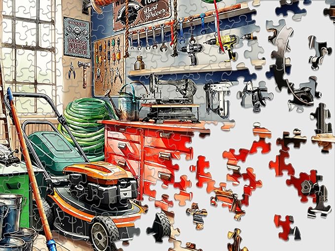 Springbok Tool Man's Garage 1000 Piece Puzzle for Adults - Colorful Garage Filled with a Handyman's Gear