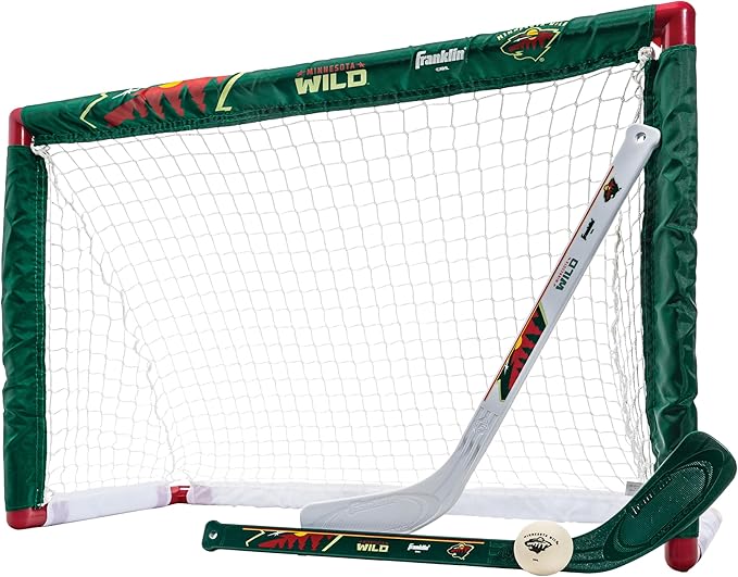 Franklin Sports NHL Mini Hockey Set - Kids Indoor Knee Hockey Goal, Ball, + 2 Stick Combo - Youth Team Indoor Toy Set - Official - Ages 3+