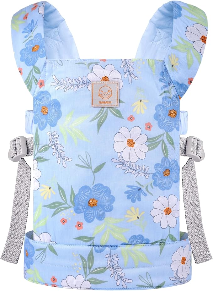 GAGAKU Baby Doll Carrier for Girls Toddlers, Kids Toy Carriers with Adjustable Straps, Reborn Doll Accessories - Blue