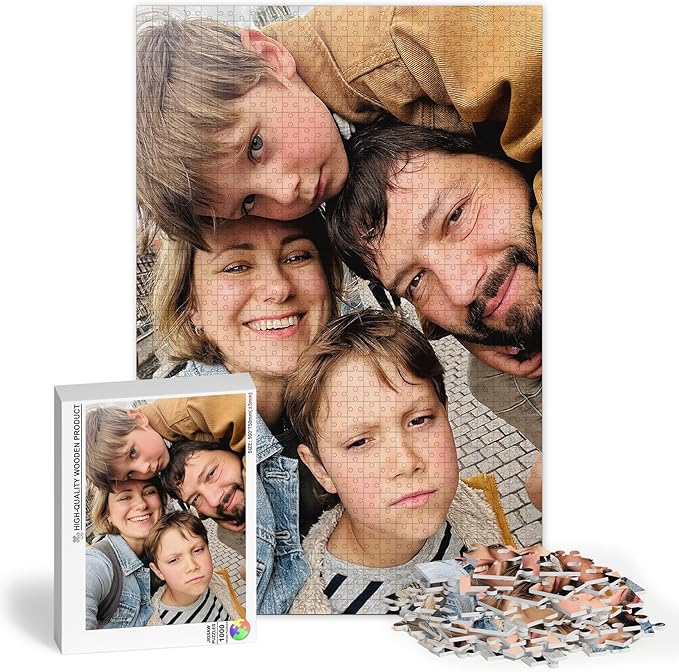 Custom Puzzle from Photos 1000 Pieces,Personalized Jigsaw Puzzle for Adult Kids, Make Your Own Photo Puzzle from Picture, Christmas Anniversary Wedding Gift for Women Men GF BF(19.5*29.5In Vertical)