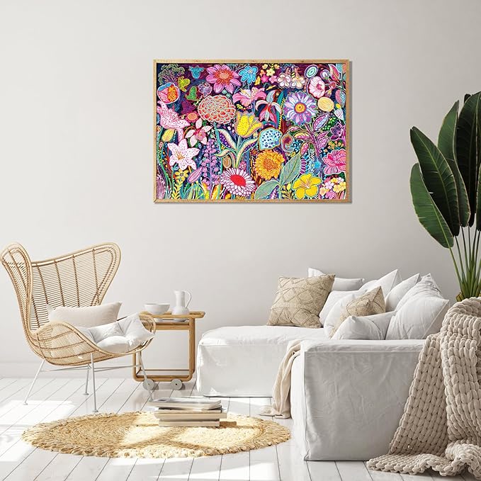 Puzzles for Adults 1000 Pieces, Artistic Blooms Jigsaw Puzzles, Fun and Relaxing Challenging Puzzle, Floral Flower Puzzles, Interlock Perfectly No Dust, Gifts for Easter Earth Day