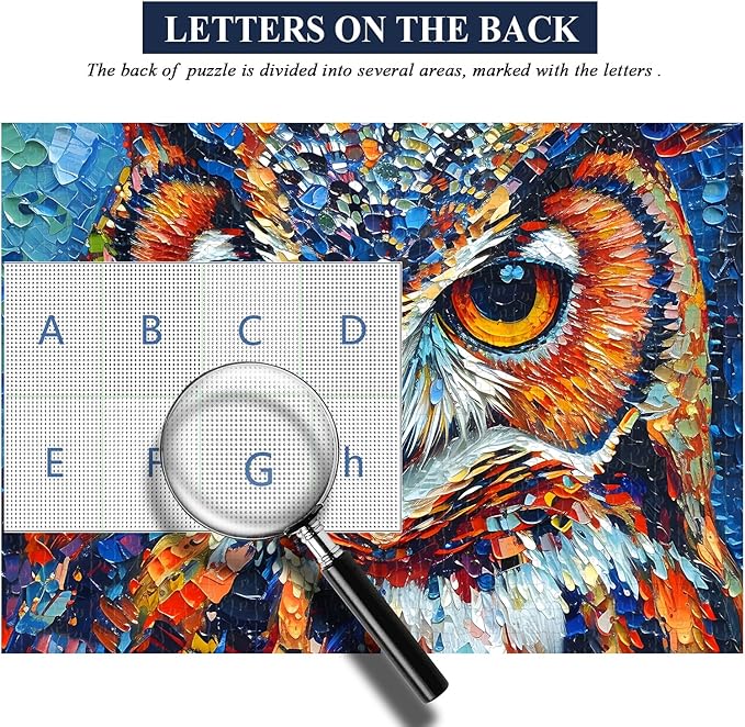 PICKFORU Owl Puzzles 1000 Pieces, Bird Art Hard, Impossible Difficult Jigsaw Puzzles 1000 Pieces Owl Painting Challenging