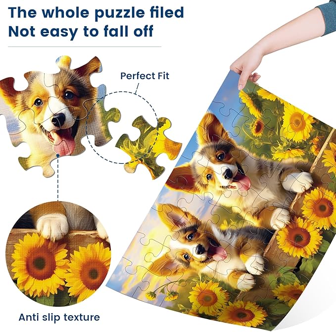 3 Packs Large Piece Puzzle for Seniors - Dementia 48 Pieces Puzzles for Elderly Adults,Alzheimer’s Puzzles Memory Cognitive Games for Elderly Seniors with 3 Storage Bags