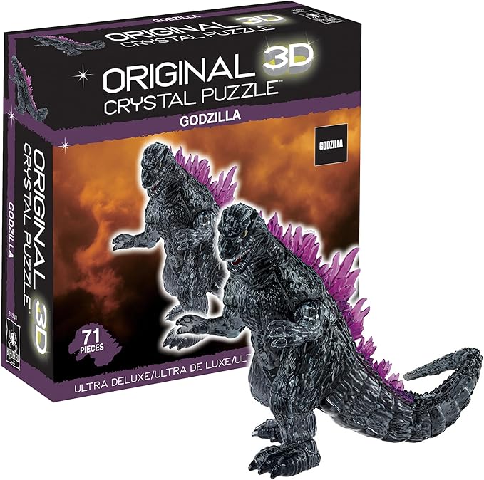 Bepuzzled, Godzilla Ultra Deluxe 3D Crystal Puzzle, for Godzilla Lovers, Collectors and Puzzlers Ages 12 and Up