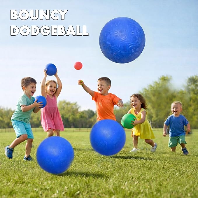 5 Inch Playground Balls for Toddlers and Kids 3 Pack Sports Rubber Outdoor Indoor Ball Gift Toy Soccer Dodgeball Bouncy Inflatable Small Size