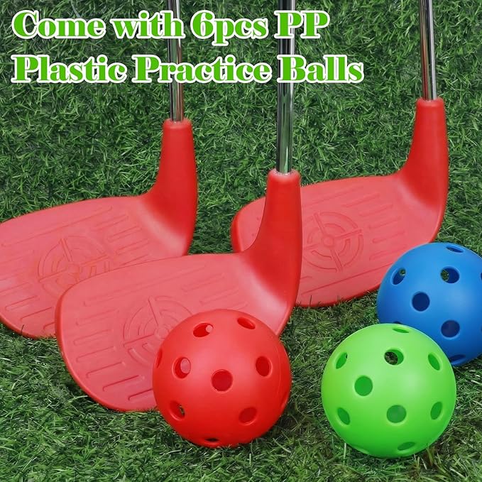 3 Pack 36" Backyard Golf Club with 6 Balls Outdoor Game Set, Right Hands Training Practice Course Portable Golf Play Gift for Family Beach Camping Lawn Park Yards Grass Home Indoor