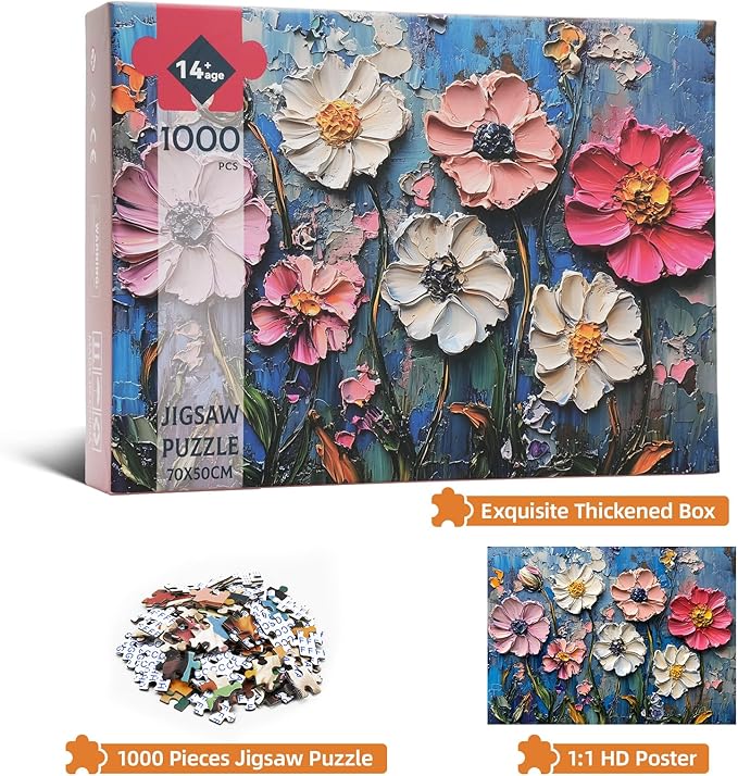 Jigsaw Puzzle 1000 Pieces Oil Painting Secret Garden Puzzle Romantic European Florals, 1000-Piece Collector’s Puzzle