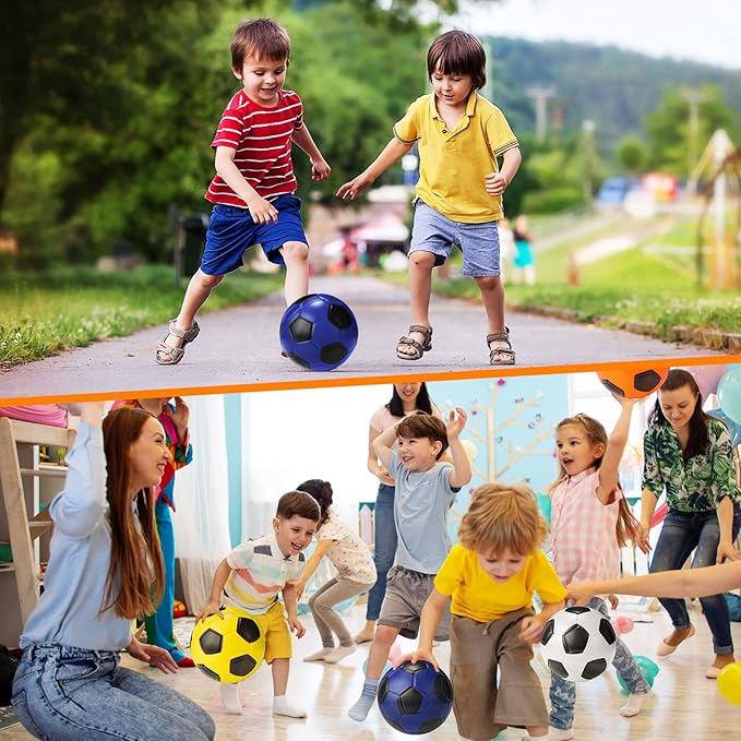 Jerify 4 Pcs 6.5 Inch Kids Foam Soccer Ball Mini Soft Foam Youth Soccer Ball for Kids Teens Adults Indoor Practice and Backyard Play Beach Swimming Pool Sport Sensory Stress Mini Gift