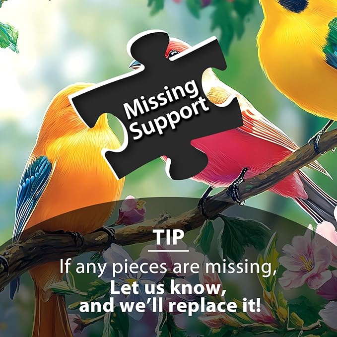 100 Piece Puzzles for Adults - Birds and Flowers Large Piece Puzzles for Senior Adults Kids Puzzle Ages 5-8 Jigsaw Puzzles, Random Die Cut, No 2 Pieces Alike, Birds on Branches 15" x 11"