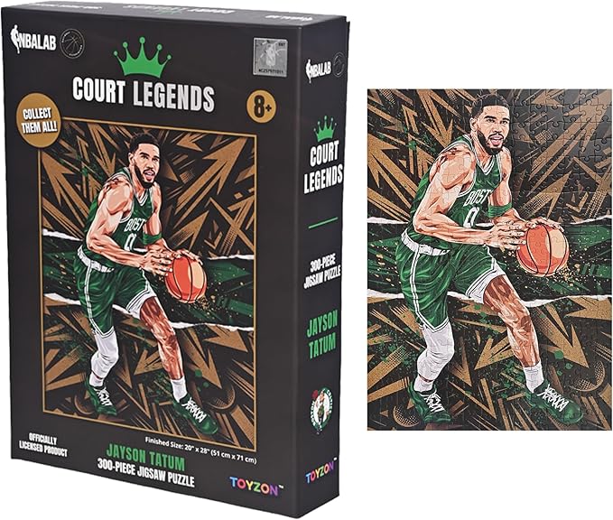 NBA Court Legends 300pc Jayson Tatum Jigsaw Puzzle for Kids & Adults, Premium Basketball Puzzle Game, Family Activity, Collector Gift for NBA Fans, Game Room or Home Display