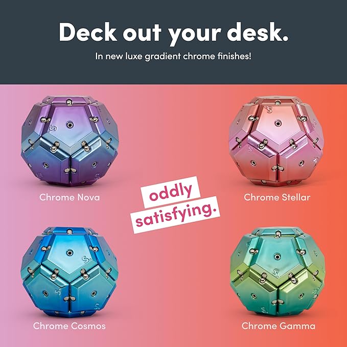 Speks Geode Magnetic Fidget Toy | Sensory Desk Toy for Adults & Teens 14+ | Stress Relief Gift | Sphere, Pink