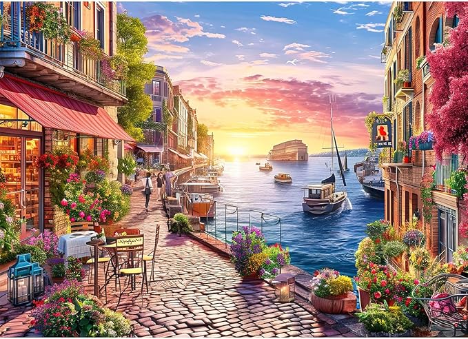 Jigsaw Puzzles for Adults 1000 Pieces, Interlock Perfectly No Dust, Impossible Difficult Hard Fun 1000 Piece Jigsaw Puzzles for Adults-1:1 Poster-Streets Scene