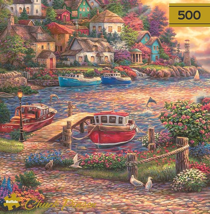 Buffalo Games – Chuck Pinson - This Side of The Sea - 500 Piece Jigsaw Puzzle - Premium Gold Collection - Giftable Autumn Puzzles for Adults – Precision-Cut Pieces, Fall Artwork, Relaxing Fun